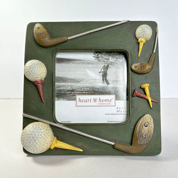 Picture Frame Golf Theme Never Used 2002 4x6 Club Tee Ball Green Connoisseur - Picture 1 of 8